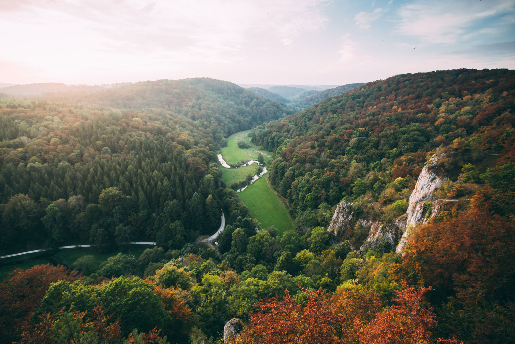 Ausblick über das Große Lautertal auf der Schwäbischen Alb
